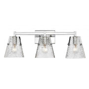 3 Light Vanity-Clear Ribbed