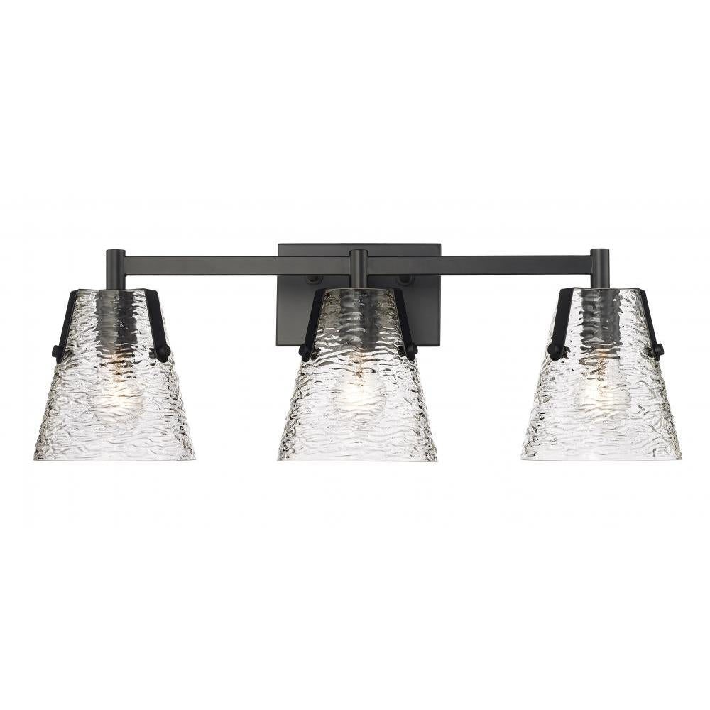 3 Light Vanity-Clear Ribbed