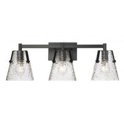 3 Light Vanity-Clear Ribbed