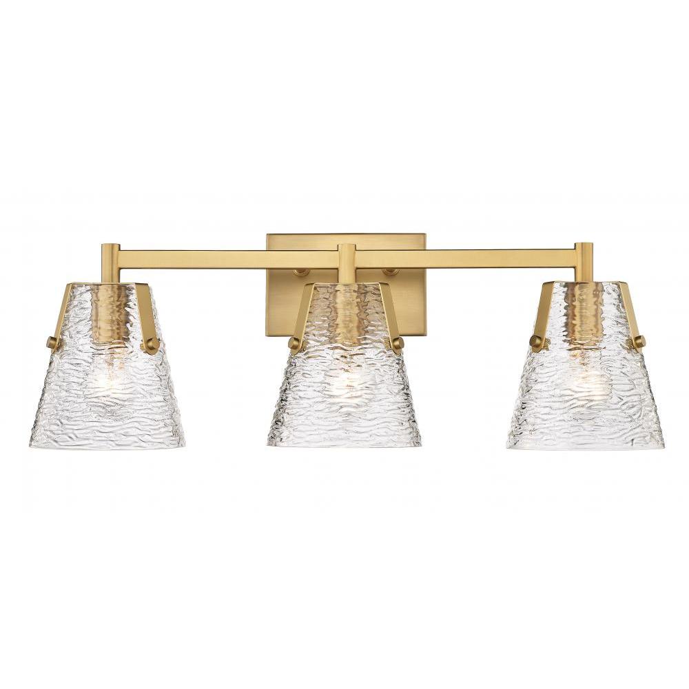 3 Light Vanity-Clear Ribbed
