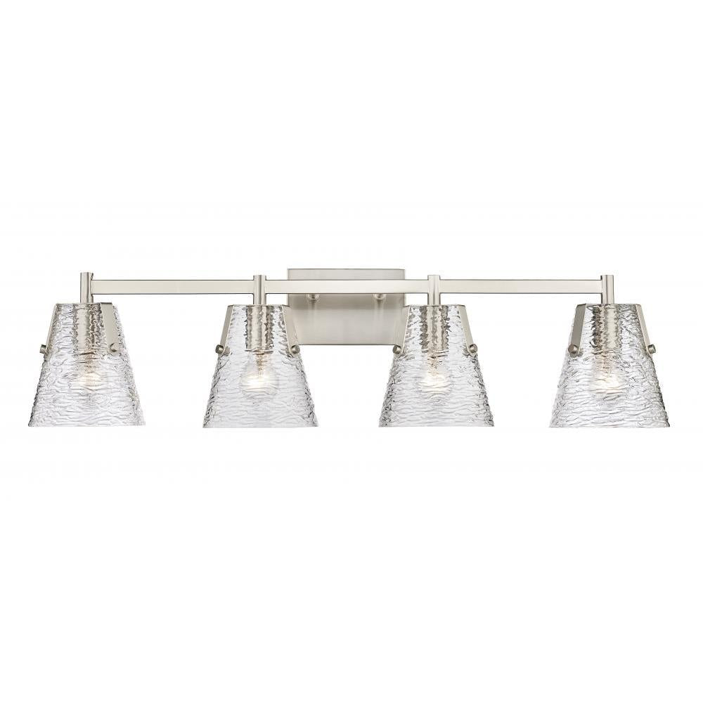 4 Light Vanity-Clear Ribbed
