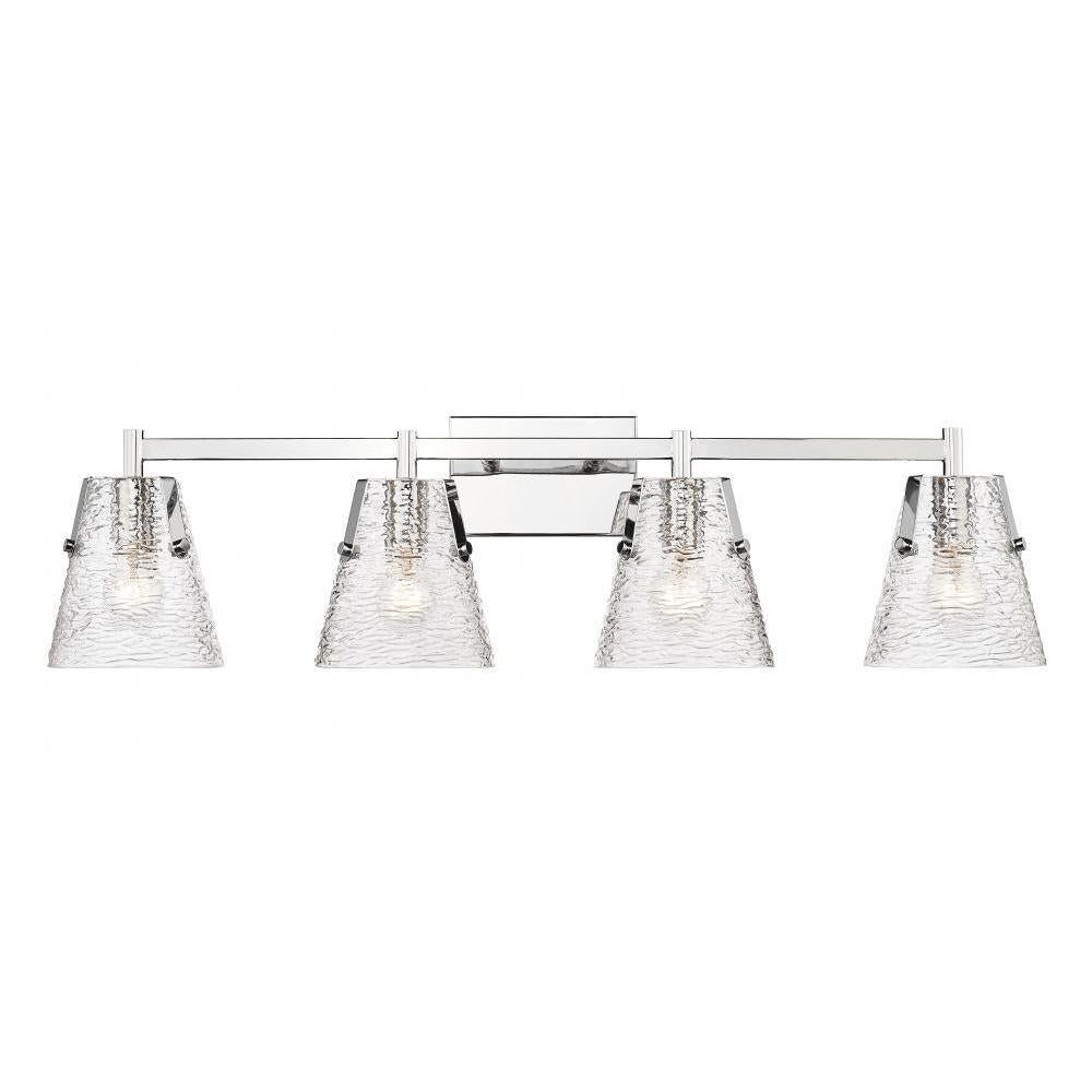 4 Light Vanity-Clear Ribbed