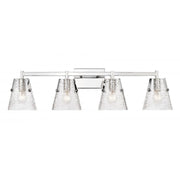 4 Light Vanity-Clear Ribbed