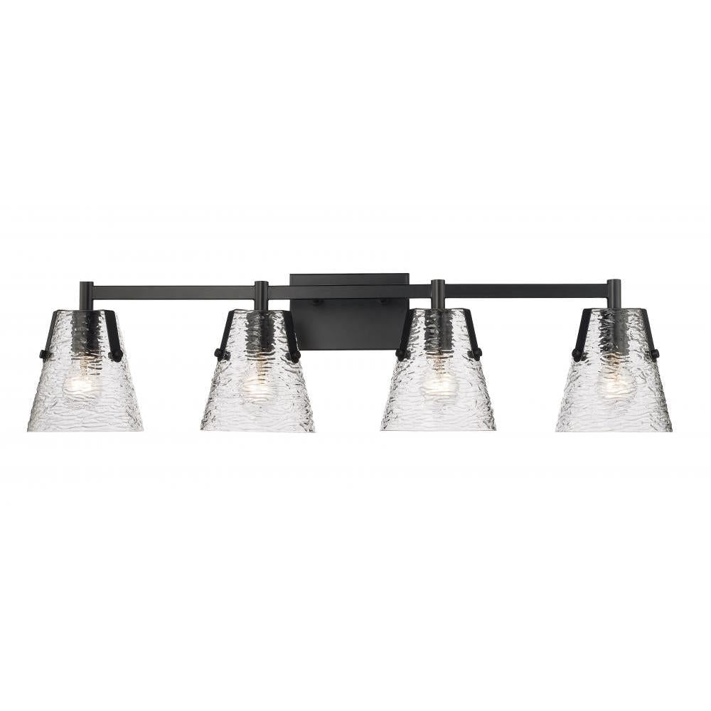 4 Light Vanity-Clear Ribbed