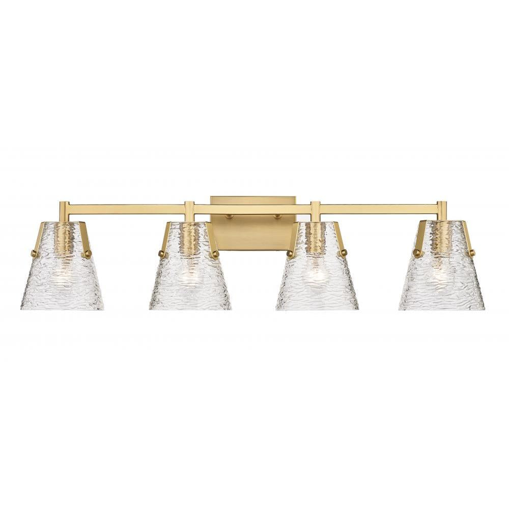 4 Light Vanity-Clear Ribbed