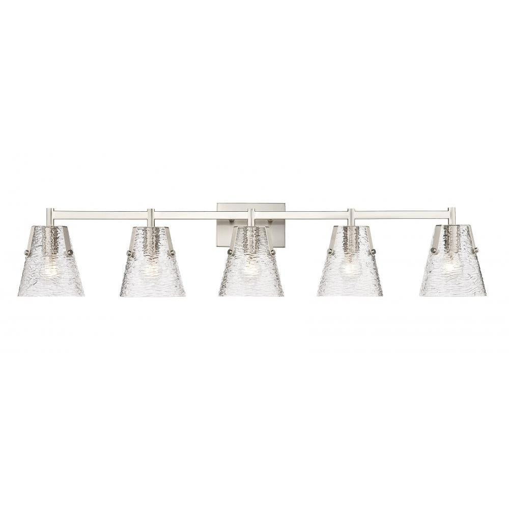 5 Light Vanity-Clear Ribbed