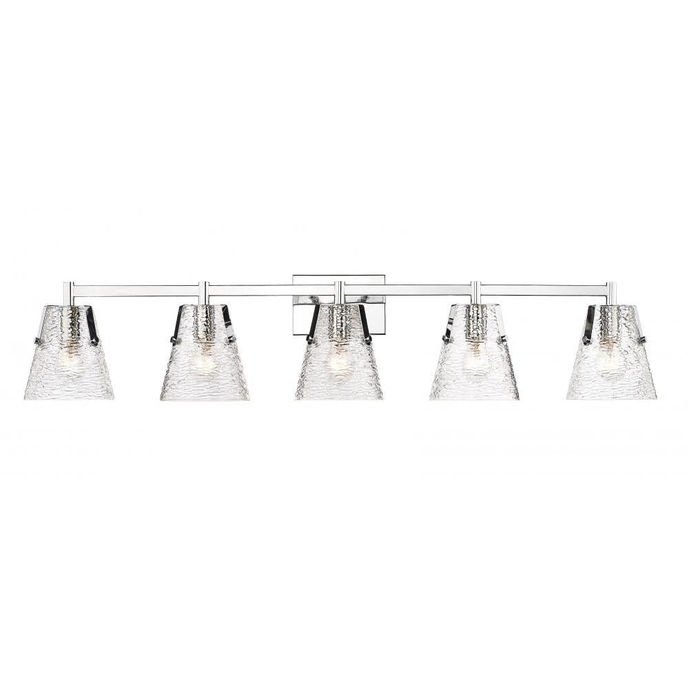 5 Light Vanity-Clear Ribbed