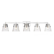 5 Light Vanity-Clear Ribbed