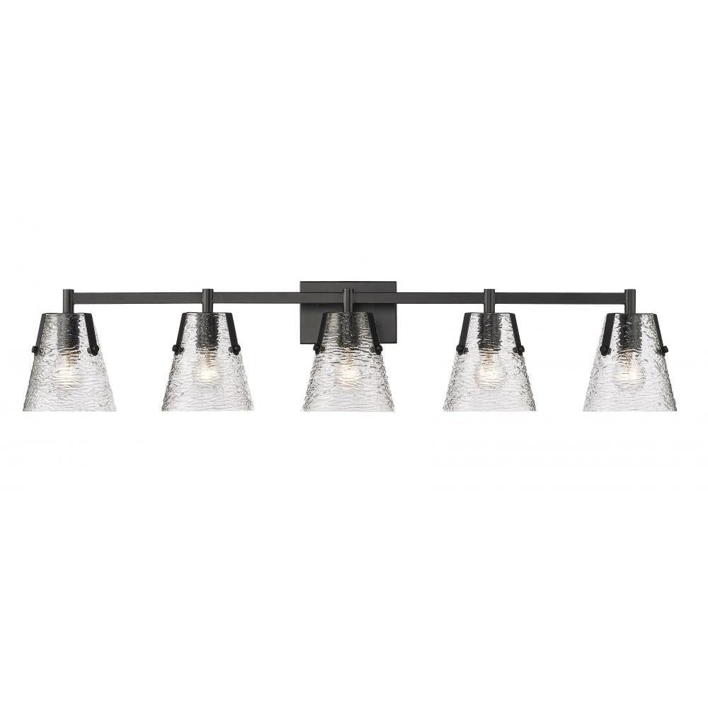 5 Light Vanity-Clear Ribbed