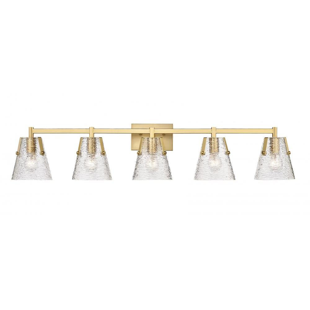 5 Light Vanity-Clear Ribbed