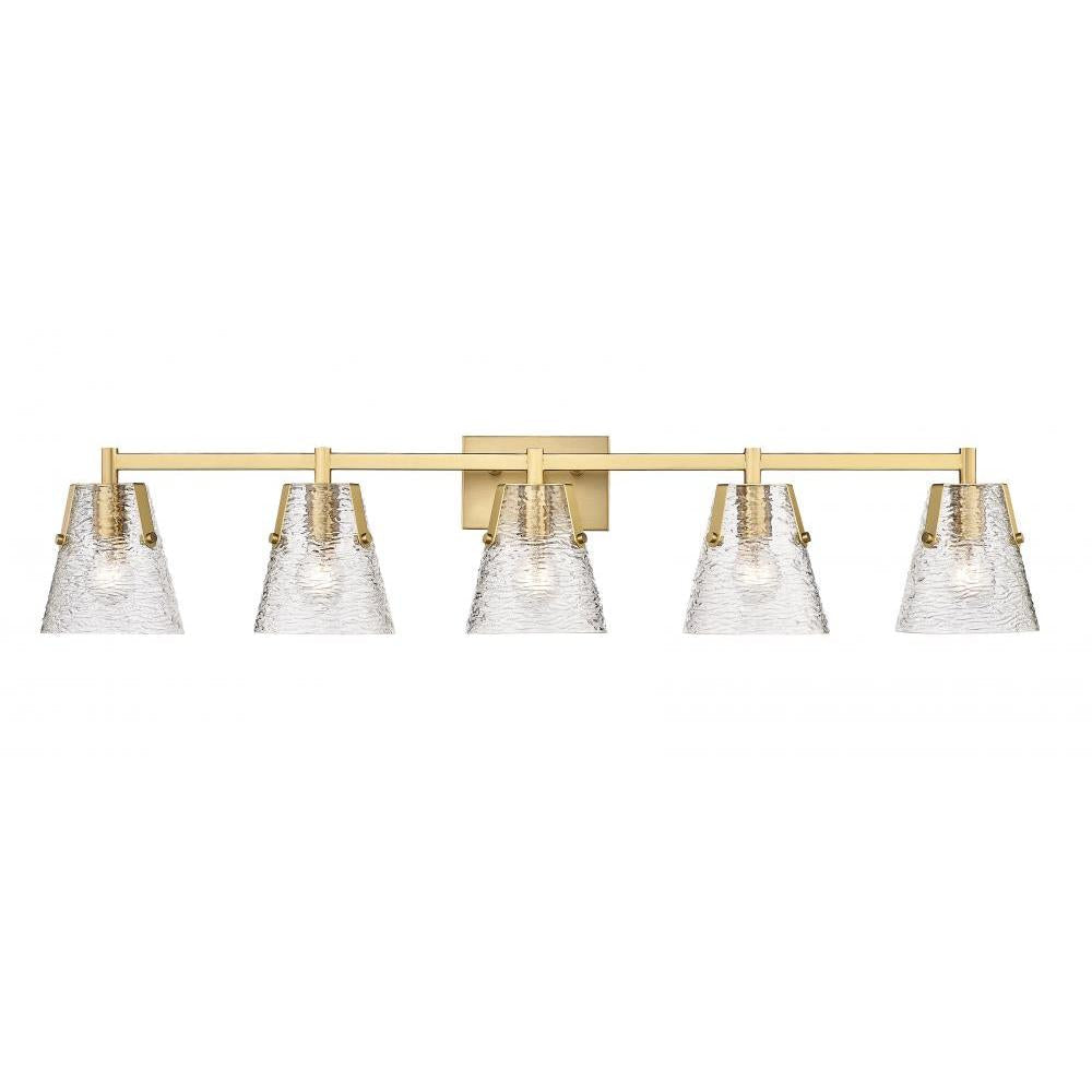 5 Light Vanity-Clear Ribbed