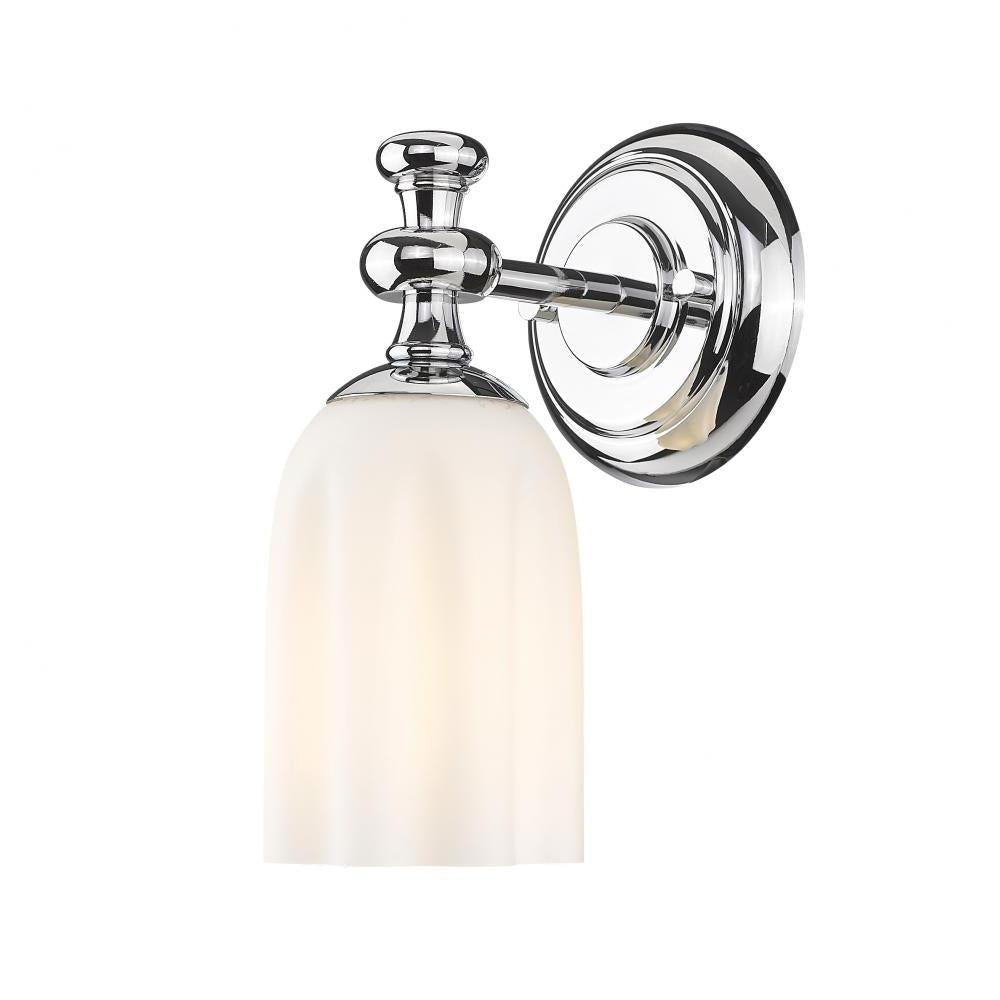 1 Light Wall Sconce-Opal Etched