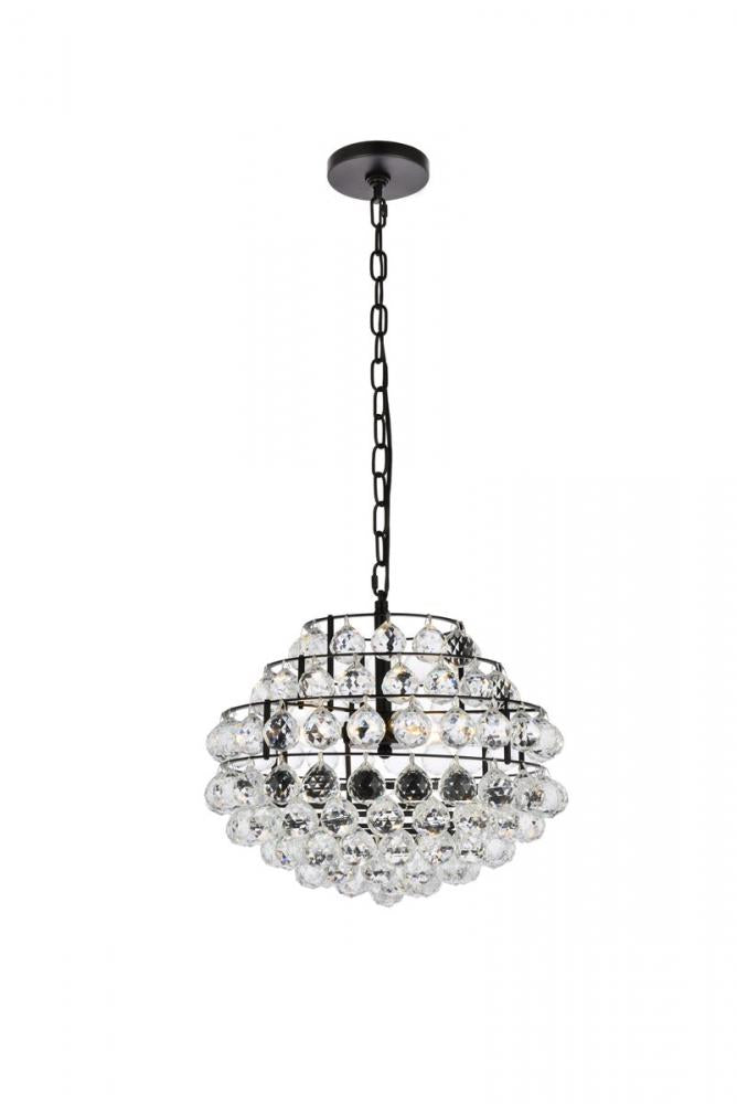 Elegant Lighting SAVANNAH 1106D16BK Pendant Contemporary - Black