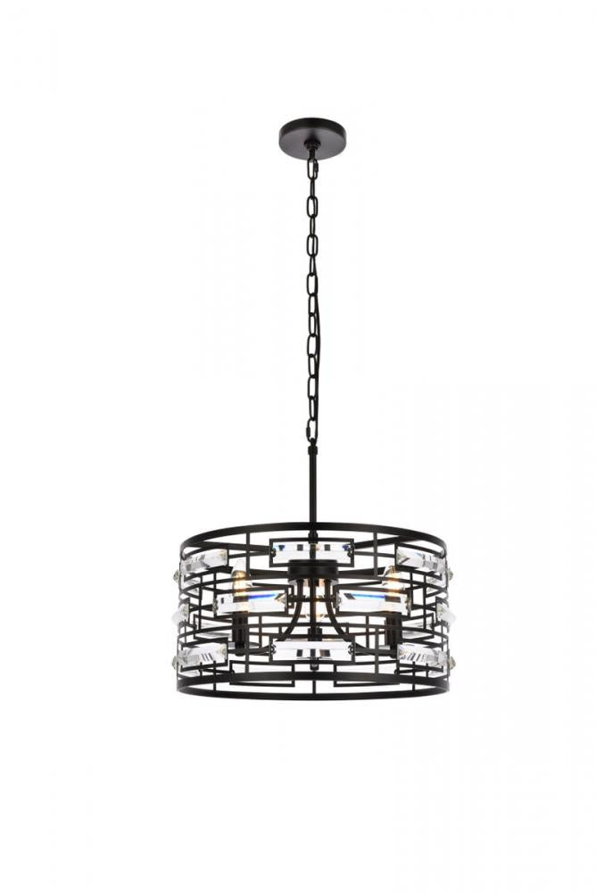 Elegant Lighting KENNEDY 1108D16BK Pendant Contemporary - Black