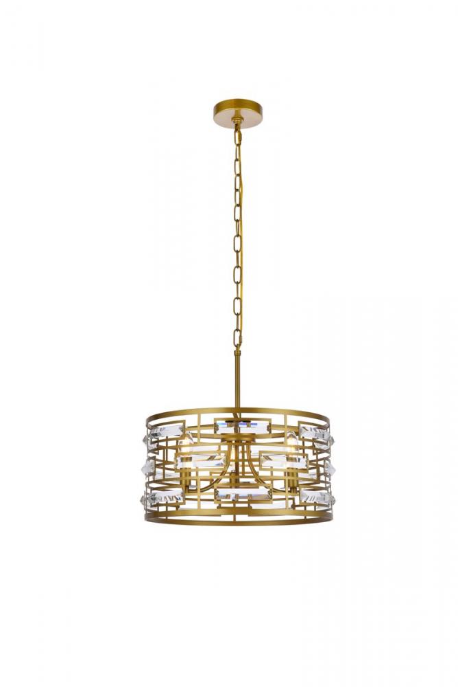 Elegant Lighting KENNEDY 1108D16BR Pendant Contemporary - Brass