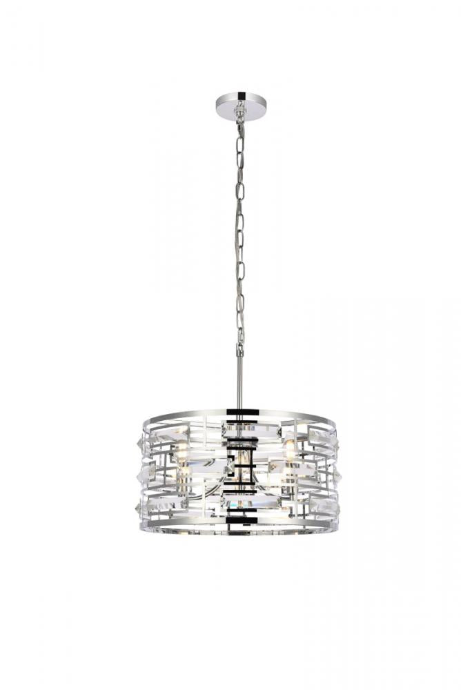 Elegant Lighting KENNEDY 1108D16C Pendant Contemporary - Chrome