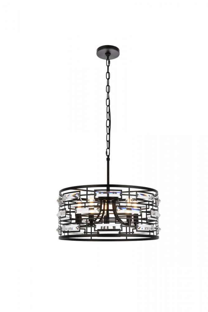 Elegant Lighting KENNEDY 1108D19BK Pendant Contemporary - Black