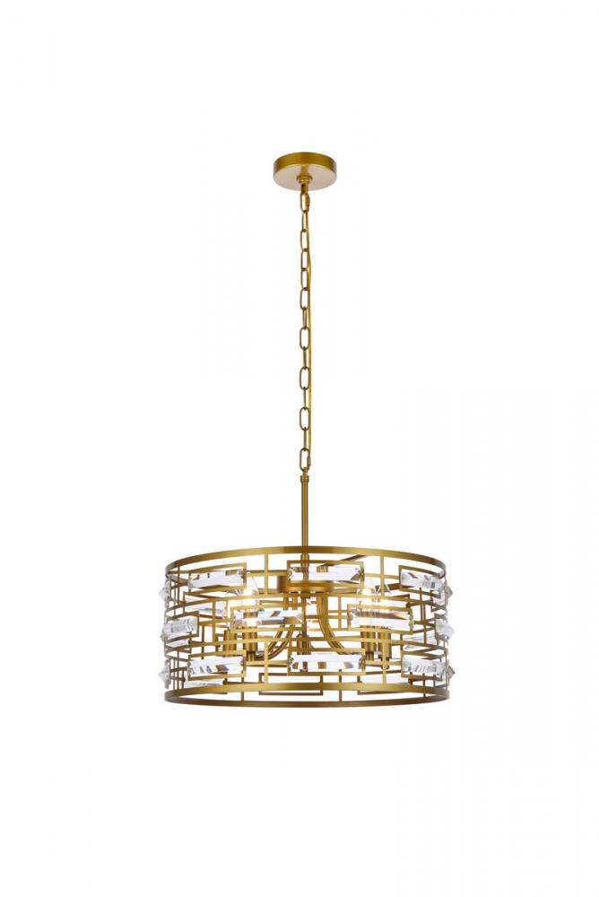 Elegant Lighting KENNEDY 1108D19BR Pendant Contemporary - Brass