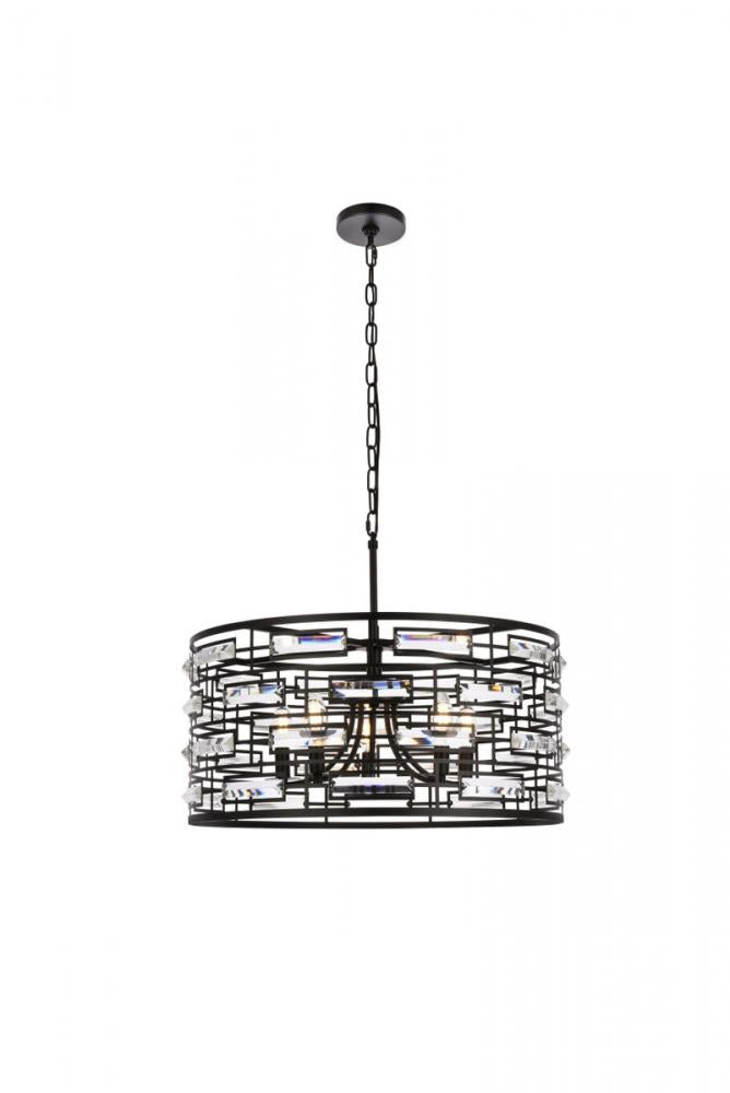 Elegant Lighting KENNEDY 1108D24BK Pendant Contemporary - Black