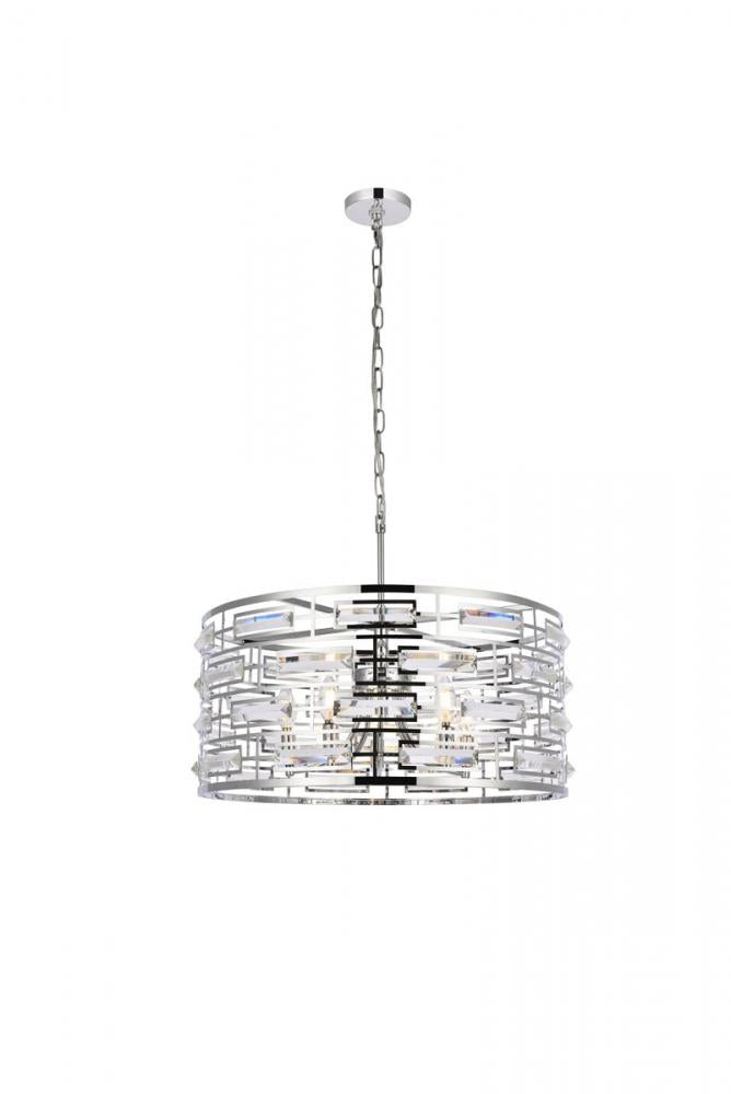 Elegant Lighting KENNEDY 1108D24C Pendant Contemporary - Chrome