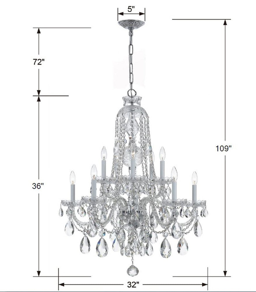 Crystorama TRADITIONAL CRYSTAL 1110-CH-CL-MWP Chandelier Americana - Polished Chrome