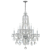 Crystorama Traditional Crystal 1110-CH-CL-SAQ – 32 Inch – 10 Light – Chandelier – Clear Crystal – Polished Chrome – Damp Rated