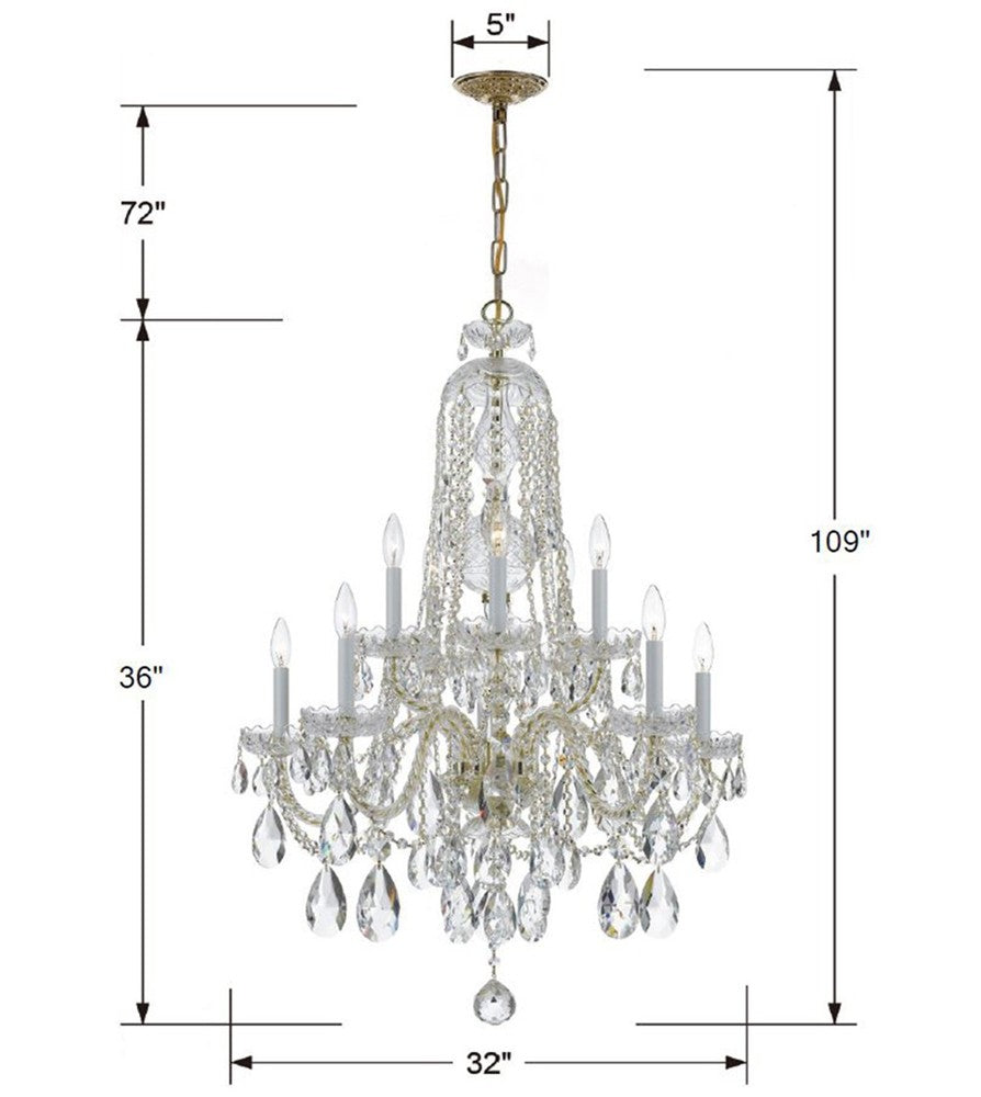 Crystorama TRADITIONAL CRYSTAL 1110-PB-CL-MWP Chandelier Americana - Polished Brass