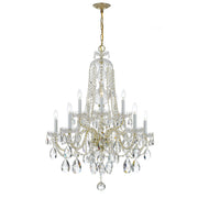 Crystorama Traditional Crystal 1110-PB-CL-S – 32 Inch – 10 Light – Chandelier – Clear Crystal – Polished Brass – Damp Rated