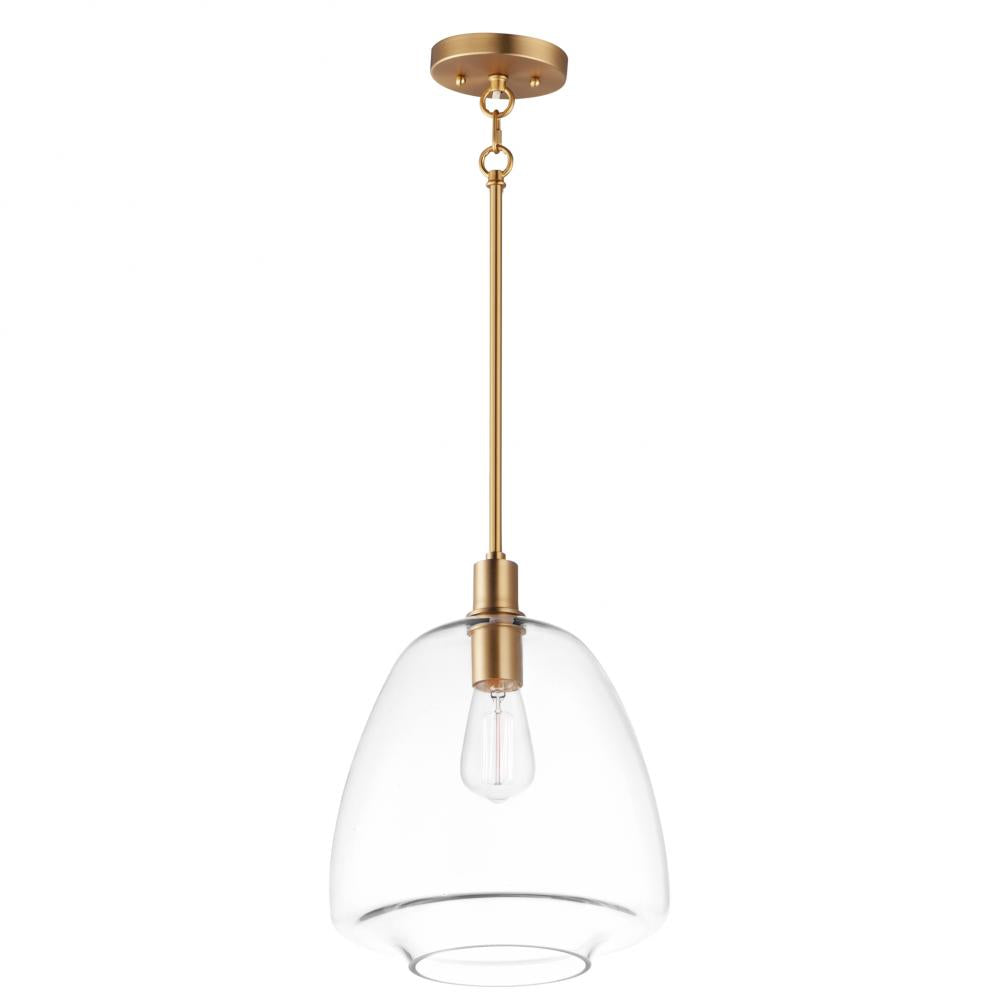 Babylon 11.5 Inch Semi Flush Mount Light – Satin Brass