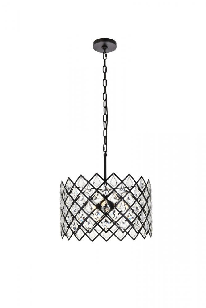 Elegant Lighting LYLA 1111D16BK Pendant Contemporary - Black