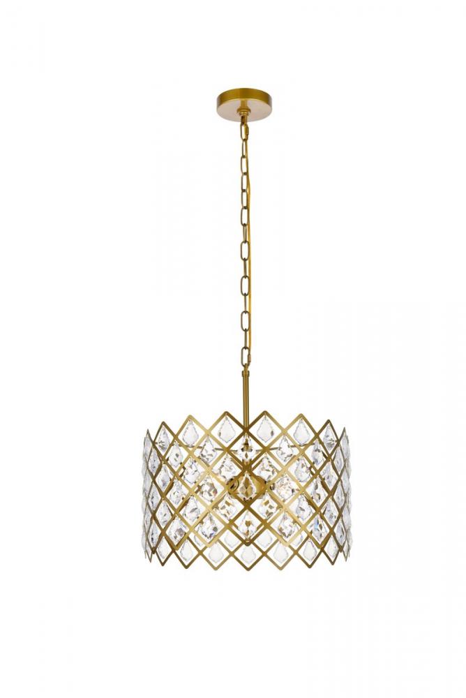 Elegant Lighting LYLA 1111D16BR Pendant Contemporary - Brass