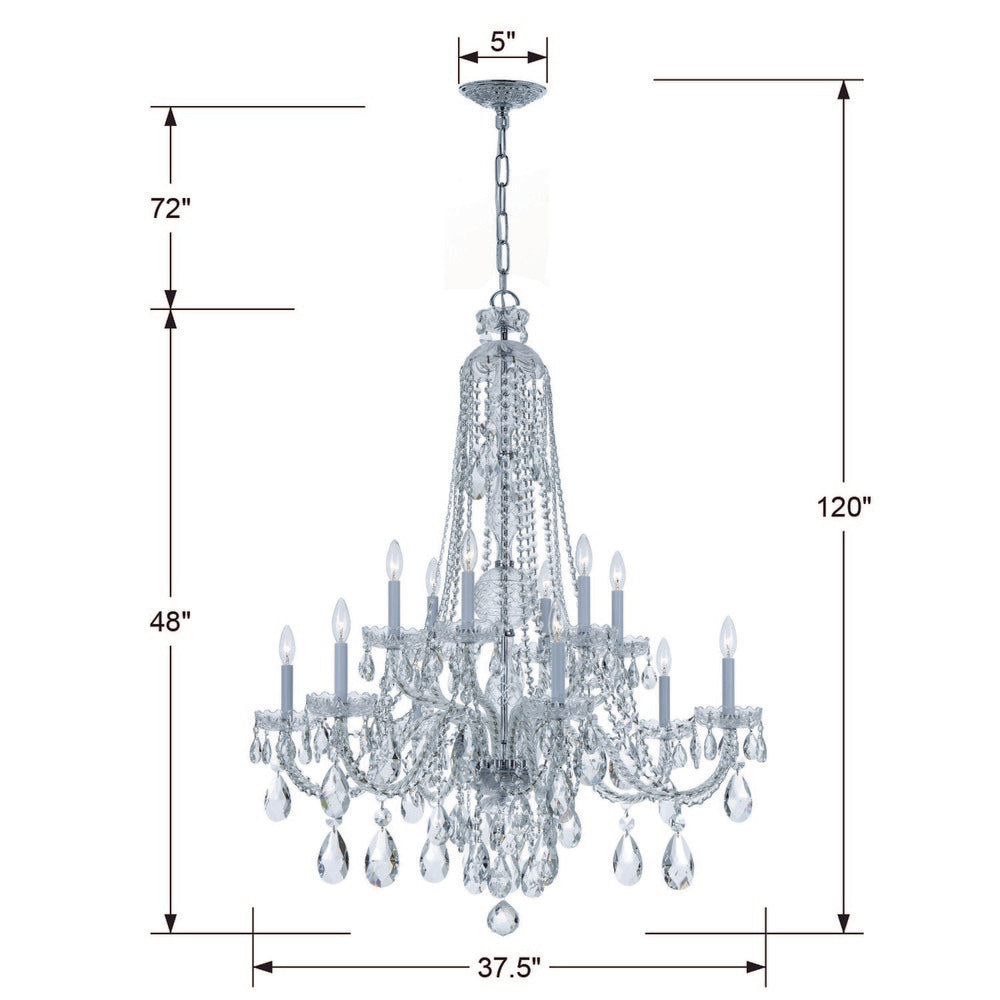 Crystorama TRADITIONAL CRYSTAL 1112-CH-CL-MWP Chandelier Americana - Polished Chrome