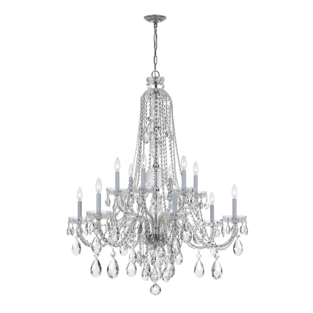 Crystorama Lighting 1112-CH-CL-SAQ Traditional Crystal 12 Light Spectra Crystal Polished Chrome Chandelier