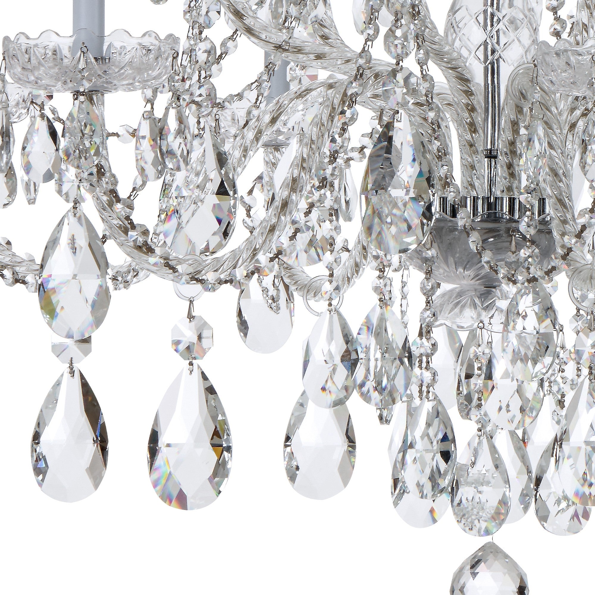 Crystorama Traditional Crystal 1112-CH-CL-S – 37.5 Inch – 12 Light – Chandelier – Clear Crystal – Polished Chrome – Damp Rated
