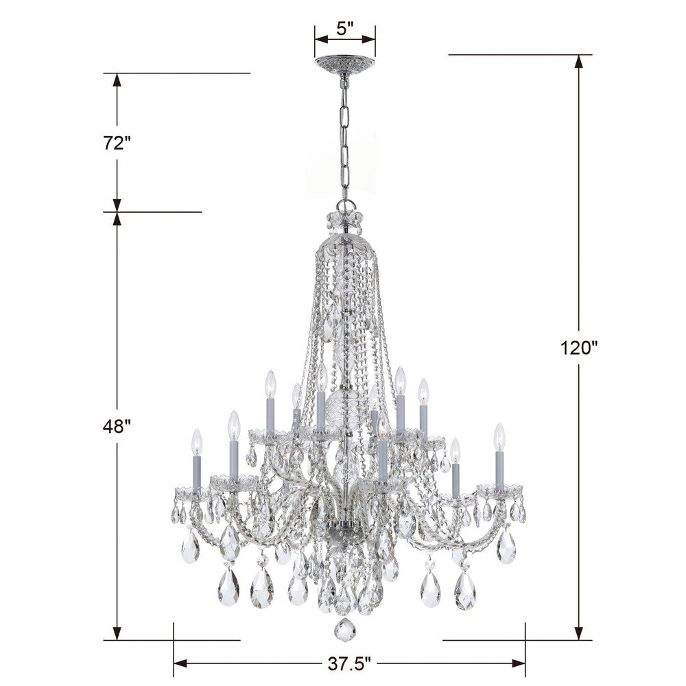 Crystorama TRADITIONAL CRYSTAL 1112-CH-CL-S Chandelier Americana - Polished Chrome