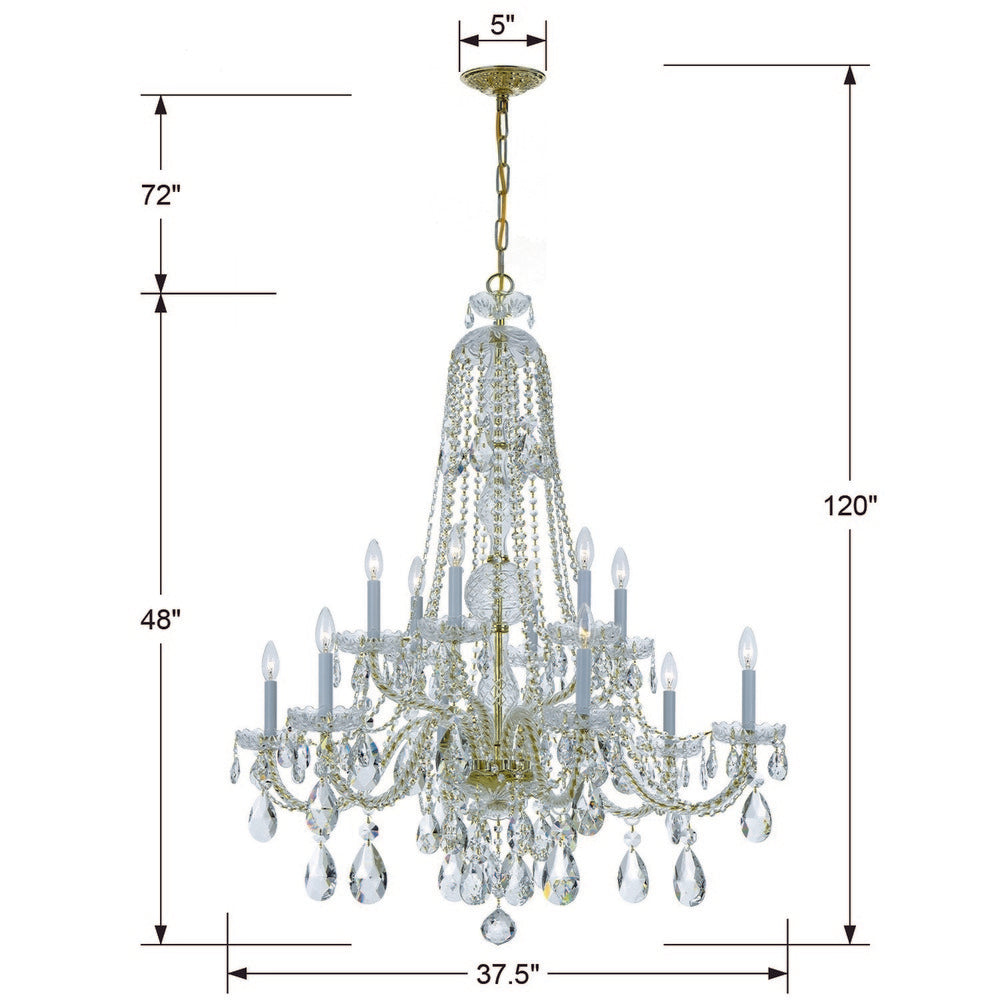 Crystorama TRADITIONAL CRYSTAL 1112-PB-CL-MWP Chandelier Americana - Polished Brass