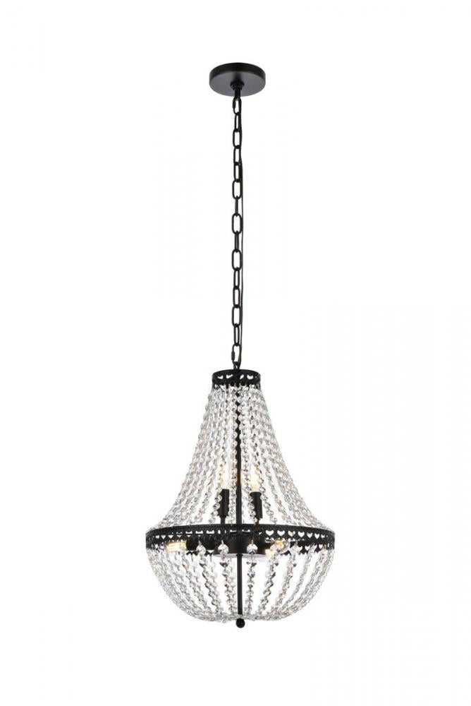 Elegant Lighting VALERIA 1113D14BK Pendant Contemporary - Black