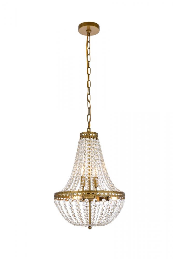 Elegant Lighting VALERIA 1113D14BR Pendant Contemporary - Brass