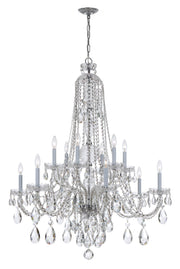 Crystorama Traditional Crystal 1114-CH-CL-MWP – 42 Inch – 12 Light – Chandelier – Clear Crystal – Polished Chrome – Dry Rated