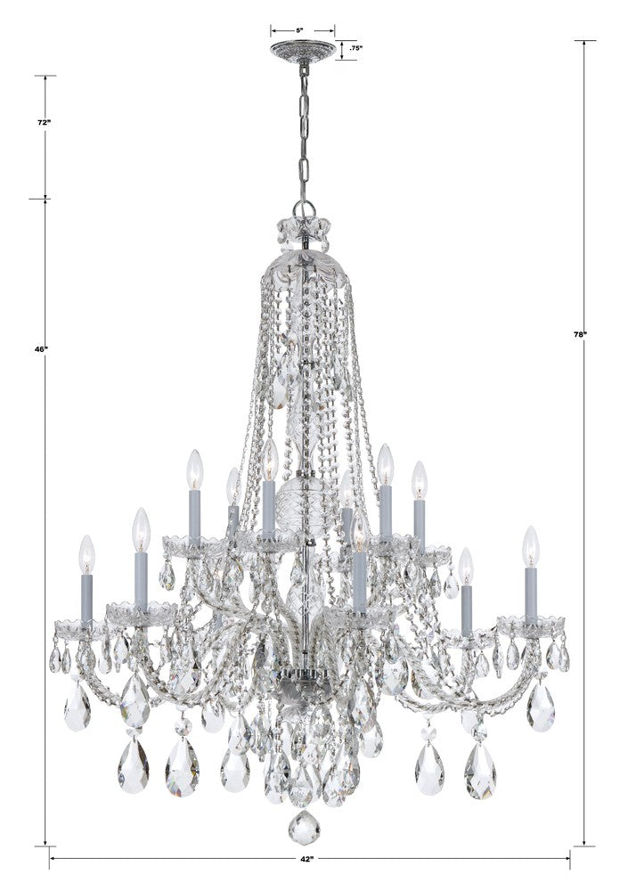 Crystorama TRADITIONAL CRYSTAL 1114-CH-CL-MWP Chandelier Americana - Polished Chrome