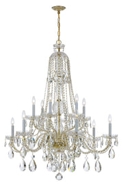 Crystorama Traditional Crystal 1114-PB-CL-MWP – 42 Inch – 12 Light – Chandelier – Clear Crystal – Polished Brass – Dry Rated