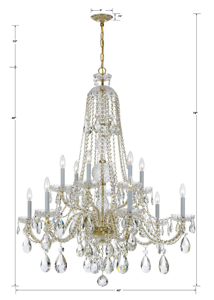 Crystorama TRADITIONAL CRYSTAL 1114-PB-CL-MWP Chandelier Americana - Polished Brass