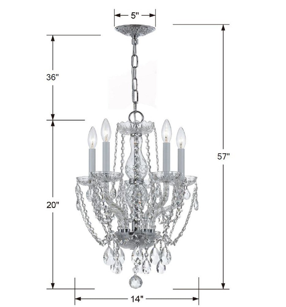 Crystorama TRADITIONAL CRYSTAL 1129-CH-CL-MWP Mini Chandelier Americana - Polished Chrome