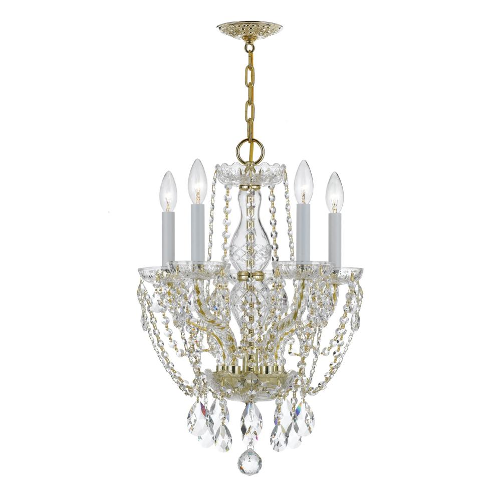 Crystorama TRADITIONAL CRYSTAL 1129-PB-CL-MWP Mini Chandelier Americana - Polished Brass