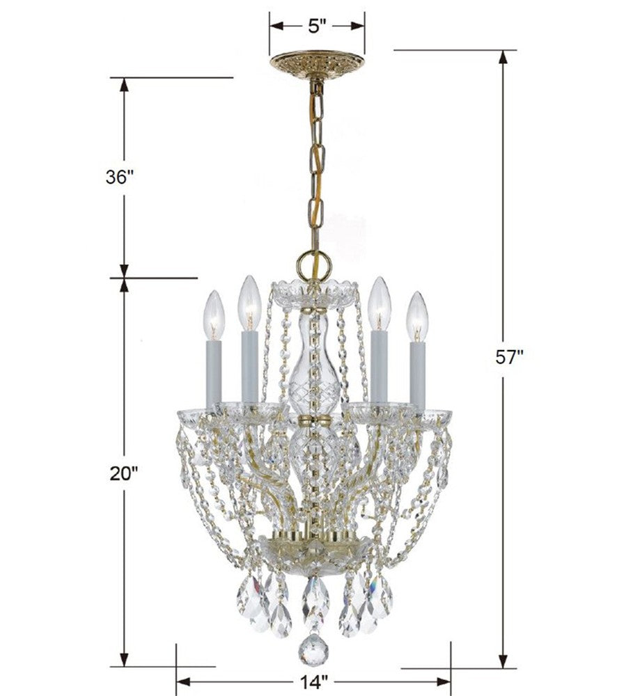 Crystorama TRADITIONAL CRYSTAL 1129-PB-CL-MWP Mini Chandelier Americana - Polished Brass