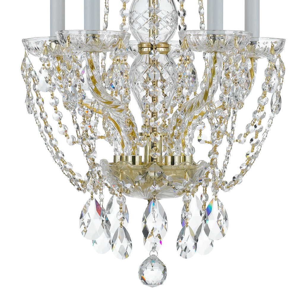 Crystorama Lighting 1129-PB-CL-SAQ Mini Chandelier, UL Dry Rated, Polished Brass