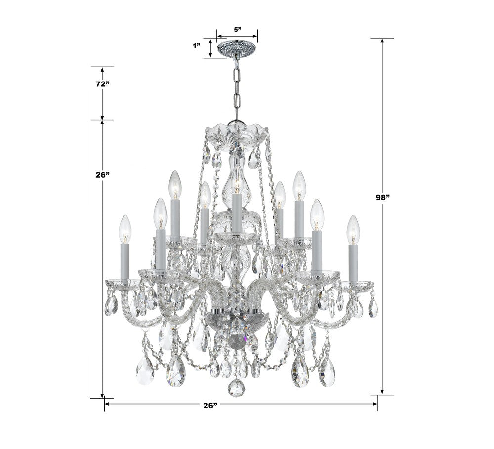 Crystorama TRADITIONAL CRYSTAL 1130-CH-CL-MWP Chandelier Americana - Polished Chrome