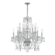 Crystorama Traditional Crystal 1130-CH-CL-S – 26 Inch – 10 Light – Chandelier – Clear Crystal – Polished Chrome – Damp Rated