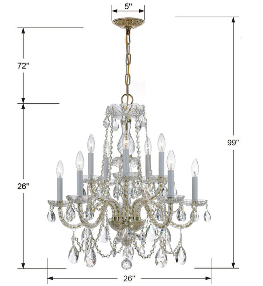 Crystorama TRADITIONAL CRYSTAL 1130-PB-CL-MWP Chandelier Americana - Polished Brass