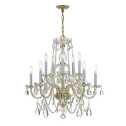 Crystorama Traditional Crystal 1130-PB-CL-S – 26 Inch – 10 Light – Chandelier – Clear Crystal – Polished Brass – Damp Rated